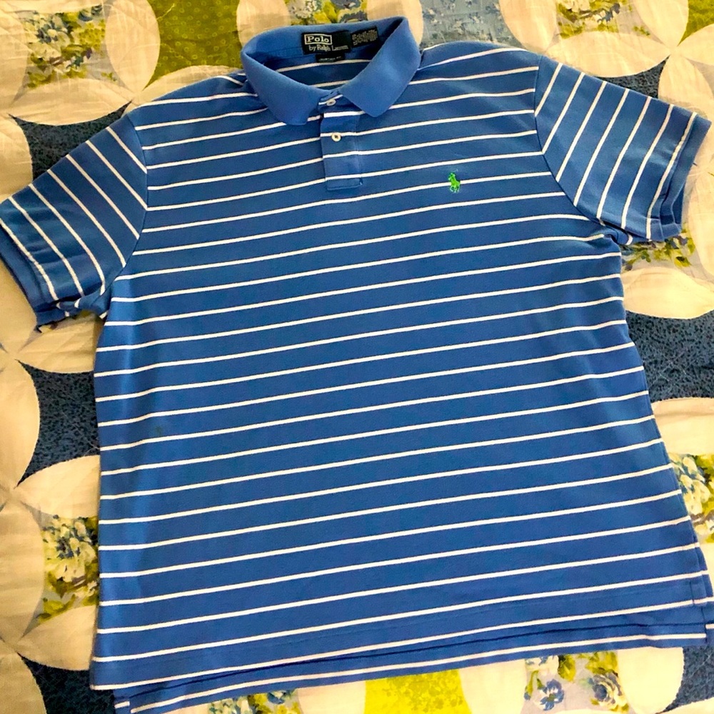 Polo by Ralph Lauren light blue w/white stripes size xl